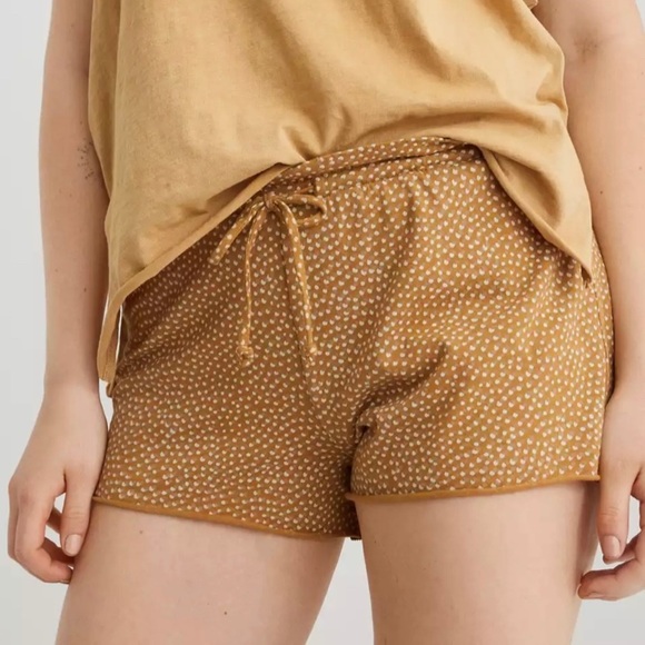 Aerie paperback boxer short honey mustard yellow polka dot large - Picture 1 of 8
